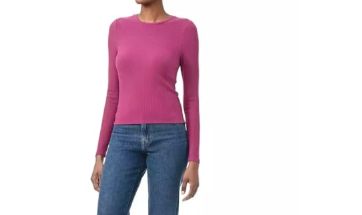 Splendid Women&#39;s Ribbed Crew Neck Long Sleeve -M-Retail-26.99