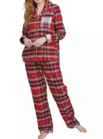 Lands&#39; End Ladies&#39; Flannel Pajama Set-A- 2-piece Retail- $ 19.99