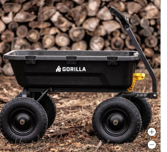 Gorilla 9 cu ft. Heavy Duty Poly Yard Dump Cart with No Flat Tires-Retail $ 249.99