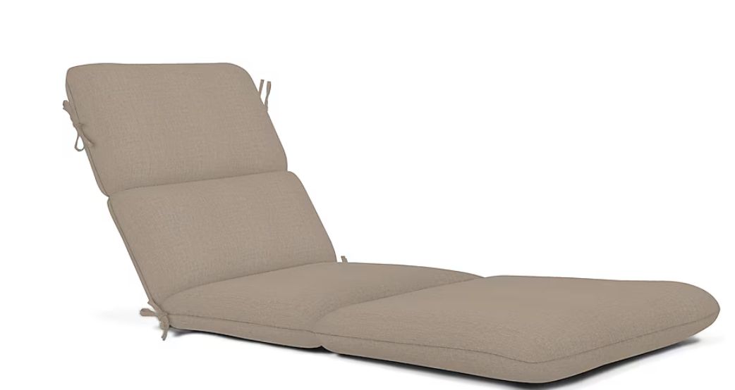 Sunbrella Chaise Cushion Sunbrella Fabric 74-in x 22.5-in Cast Ash Patio chaise lounge chair cushion-Retail-$ 96.00
