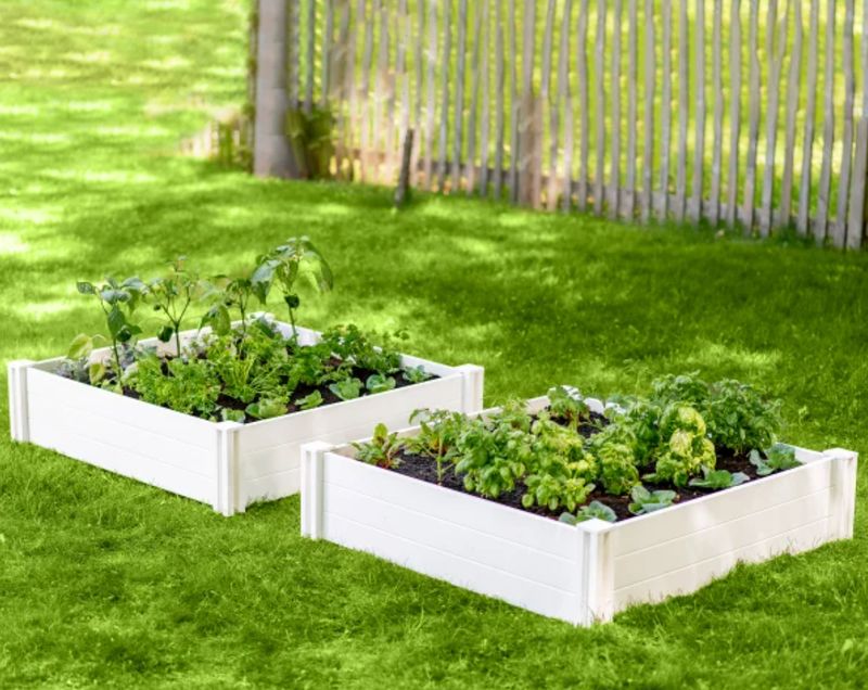 Vita White Vinyl Raised Garden Bed, 2-pack - Retail $89.99