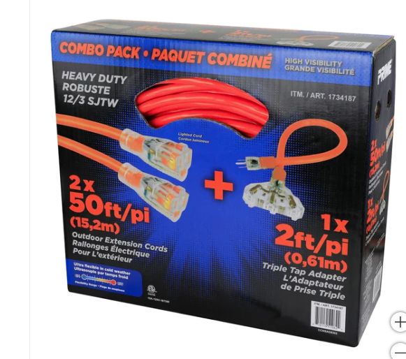 2 50 Foot Extension Cords  Retail-$ 59.99
