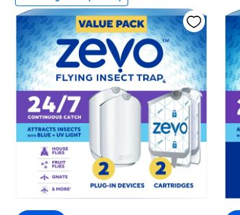 Zevo Flying Insect Trap Starter Kit 2 Devices + Refills-Retail-$ 34.97