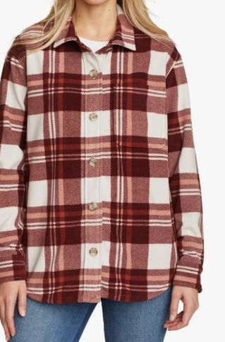 Eddie Bauer Women&#39;s Soft Microfleece Button-up Shirt Midweight Chest Pocket Classic Fit Casual Layering - Retail $19.99