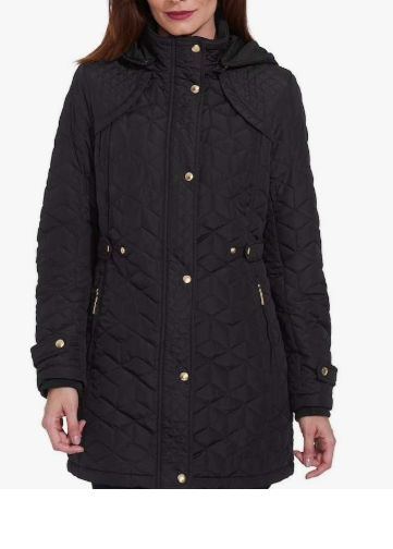 Visit the MV Sport Store Weatherproof Garment Co. Womens Hooded Midweight Quilted Walker Jacket (Black, Small)-Retail-$ 35.99