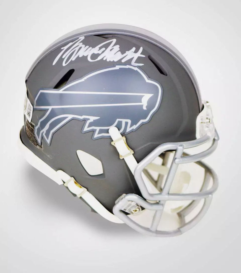 Bruce Smith Signed NFL Buffalo Bills Riddell Football Speed Slate Mini Helmet