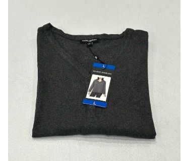 Mario Serrani Women S Henley Tunica Gray Large-Retail-$17.99