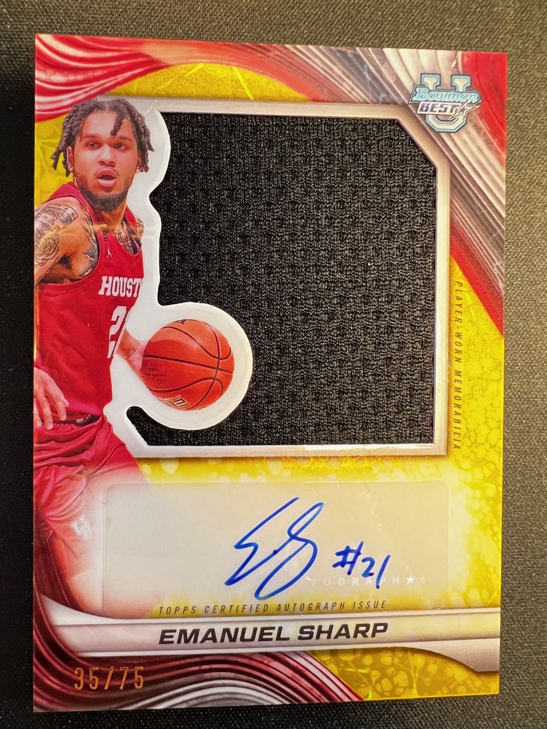 2024-25 Bowman’s Best U Emanuel Sharp Auto Patch Houston