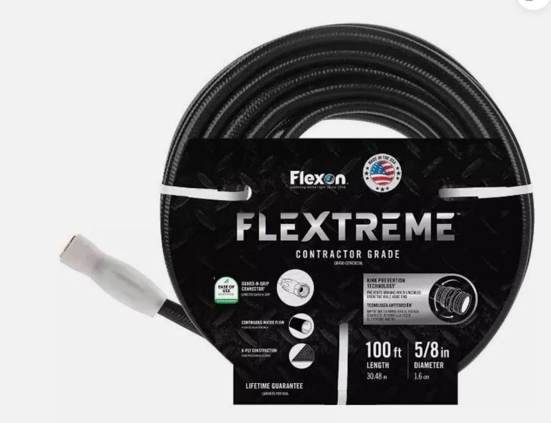 Flexon 5/8 in. x 100 ft. Contractor Grade Hose with Guard &amp; Grip - Retail $34.99