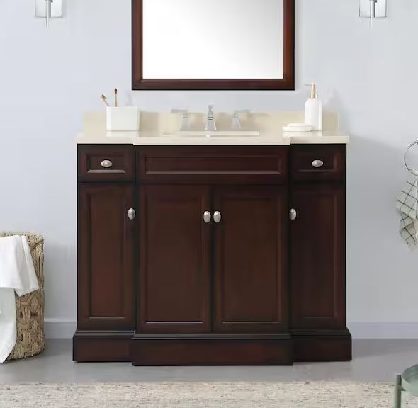Teagen 42 in. Single Sink Dark Espresso Bath Vanity, Retail $499.60, CONDITION: Like New