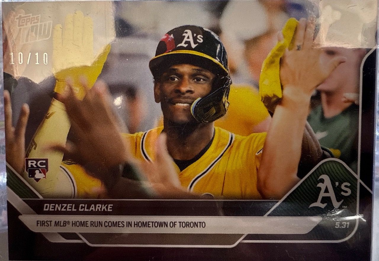 Denzel Clarke - 2025 MLB Topps NOW® - Card 240 - PR: 635, type: 10/10 Black Foil