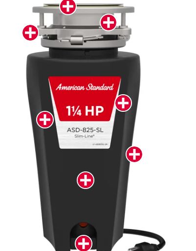 American Standard Slim-Line 1.25HP Garbage Disposer-retail-$ 109.99