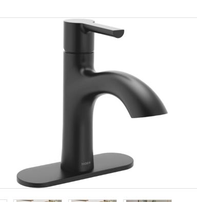 Moen Idris One-Handle Bathroom Faucet – Modern Deck Mount with Push-Down Drain – Optional 3-Hole Deckplate – 1.2 GPM (Matte Black)=Retail-$ 69.99