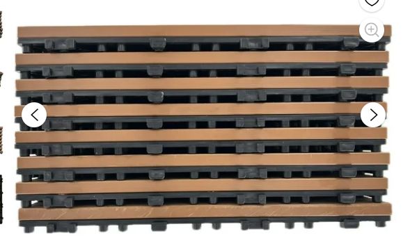 Golden Select Composite Deck Tile, Light Brown, 8 Count (7.75 Square Feet Total)-Retail-$ 24.99