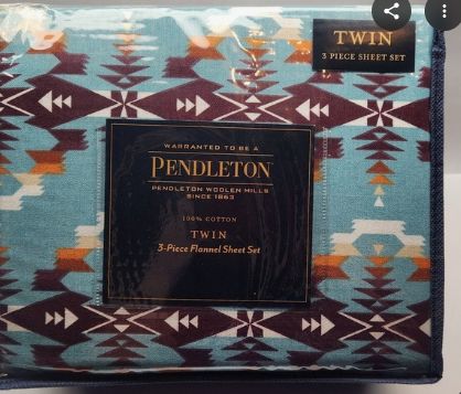 Pendleton Home Collection Twin Flannel Sheets Set 3pc-Retail-$29.99