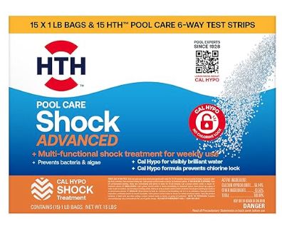 HTH 52044 Swimming Pool Shock Advanced and Test Strips 1 Pound (Pack of 15)-Retail-$ 49.99