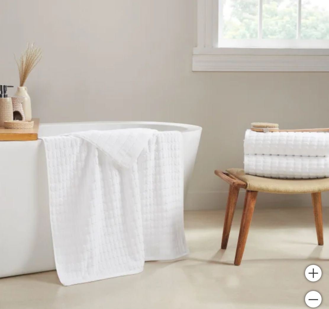 Textured Bath Towels, - Retail $10.00