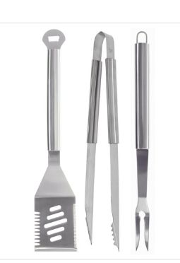 Mr. BAR-B-Q 3-Piece Tool Set, Stainless Steel Blade, Stainless Steel-Retail-$ 24.99