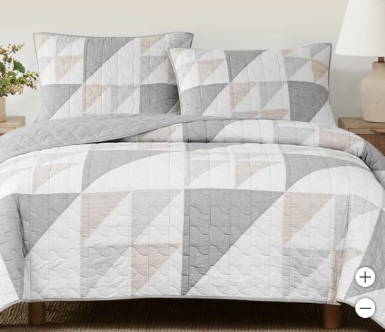 Origami Pieced Starlight Patchwork 3-piece Quilt Set-Retail-$ 64.99