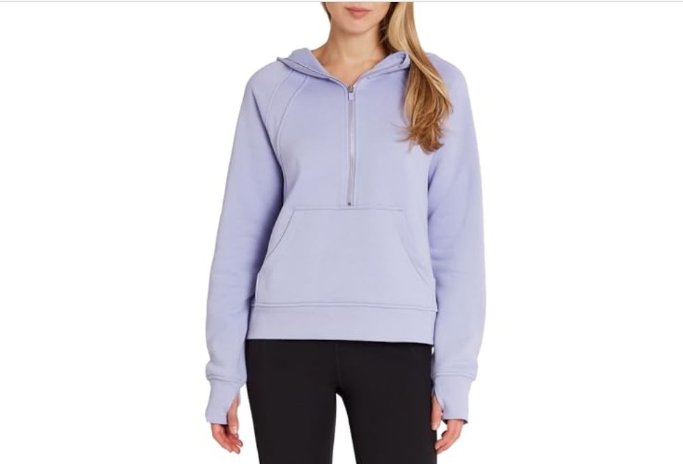 Danskin Women&#39;s Mixed Rib Half Zip Hoodie-S-Retail-$ 22.99, Size: S