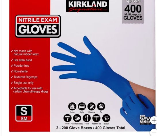 Kirkland Signature Nitrile Exam Gloves, 400-count-Retail-$ 17.99