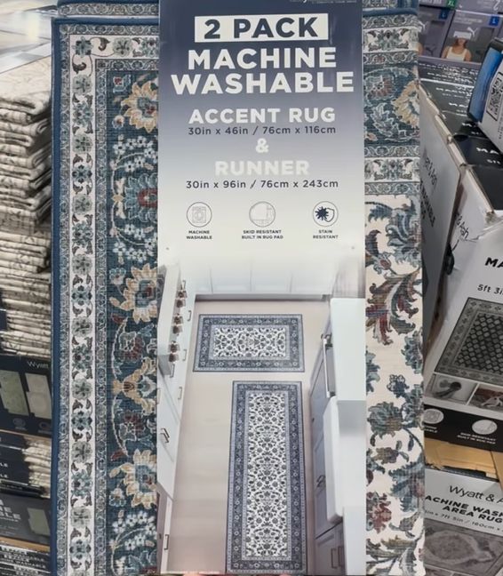 2Pack Wyatt &amp; Ash Machine Washable Accent Runner &amp; Entry Rug - RETAIL - $34.99