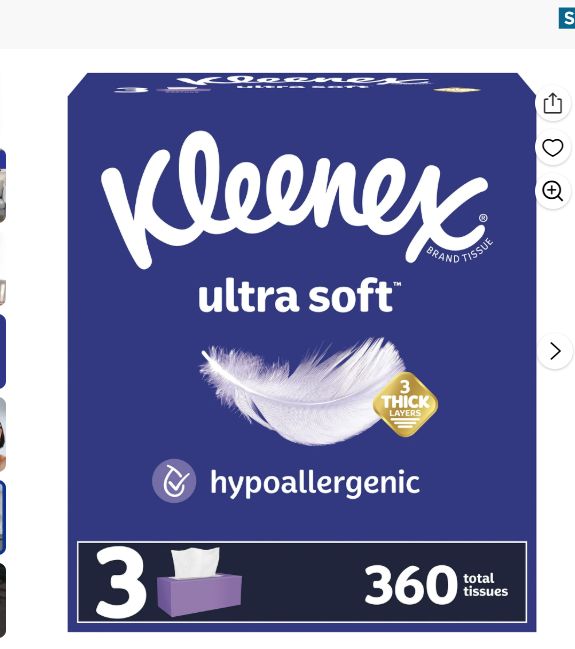 1026608 Ultra Soft Facial Tissue, 120 Count - Pack of 3-retail-$ 6.99