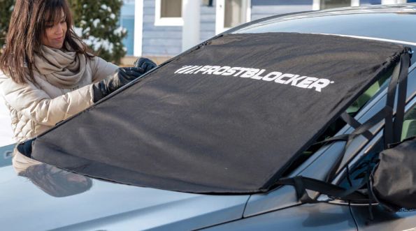 FrostBlocker Winter Windshield &amp; Mirror Covers with Storage Pouch - Retail $34.99