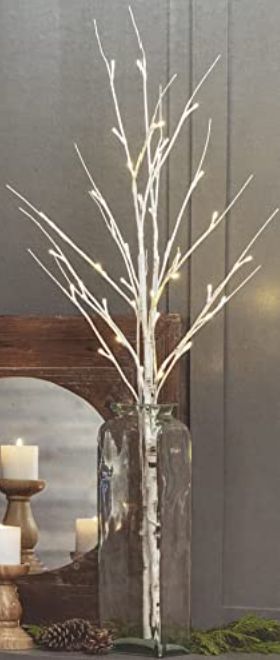 Evergreen LED Birch Branch with Batteries