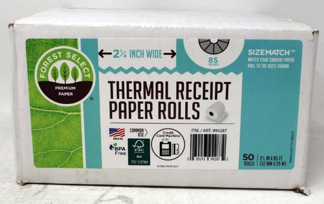 Forest Select Premium Thermal Receipt Paper Rolls 50 Count - Retail $48.99