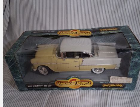 ERTL American Muscle 1955 Chevy Bel Air Hardtop 1:18 Scale Diecast Yellow-Retail-$ 39.99