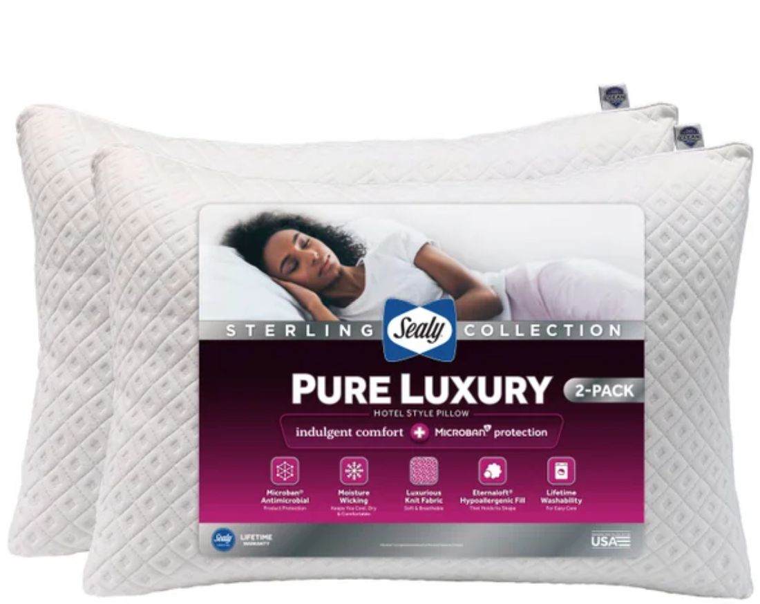 Sealy Sterling Pure Luxury Pillow, 2-pack, Retail 27.99