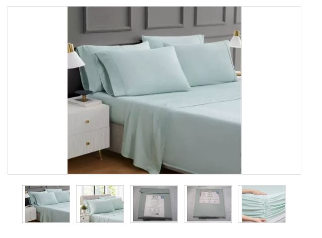 Hotel Signature Egyptian Cotton 400 TC 6-Piece Sheet Set, Blue, Queen - Retail -$59.99