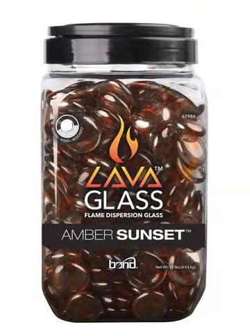 Bond Manufacturing Amber Sunset Gloss Glass Fire Pit Lava Glass -Retail-$ 31.17