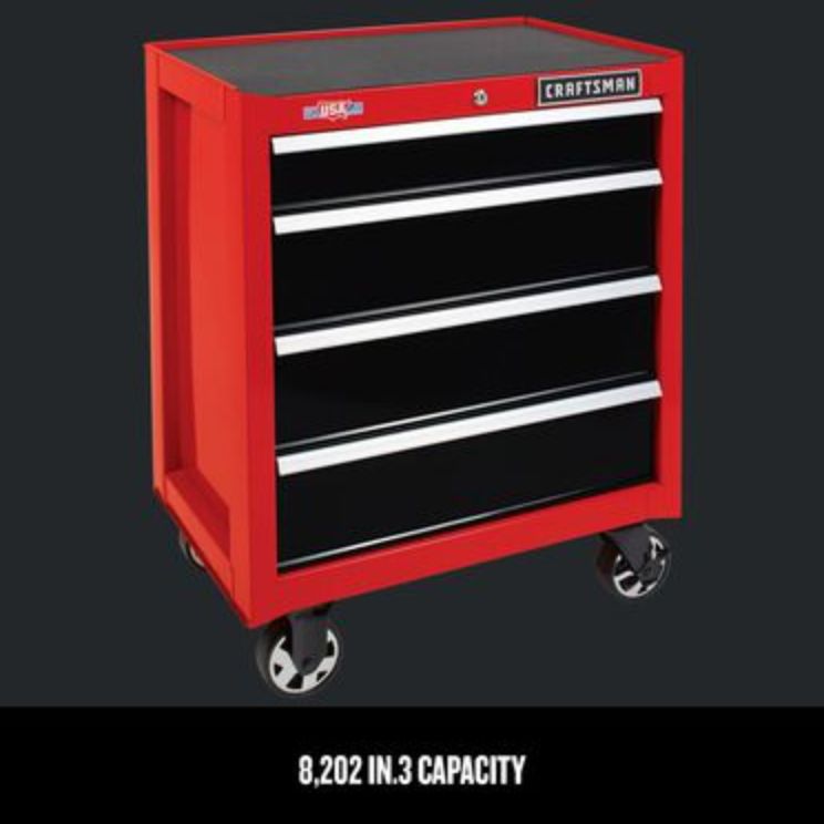 CRAFTSMAN 2000 Series 26 Inch 4-Drawer Rolling Tool Cabinet