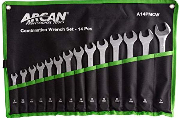 Arcan A14PMCW Metric Combination Wrench Set 14-Piece
