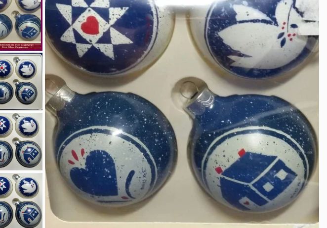 Christmas in The Country Ornaments Circa 1985-Retail-$ 25.00