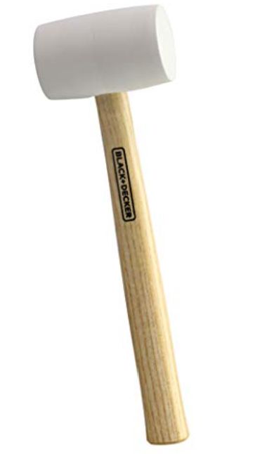 BLACK+DECKER Rubber Mallet, 16 Oz., White (BDHT54004)