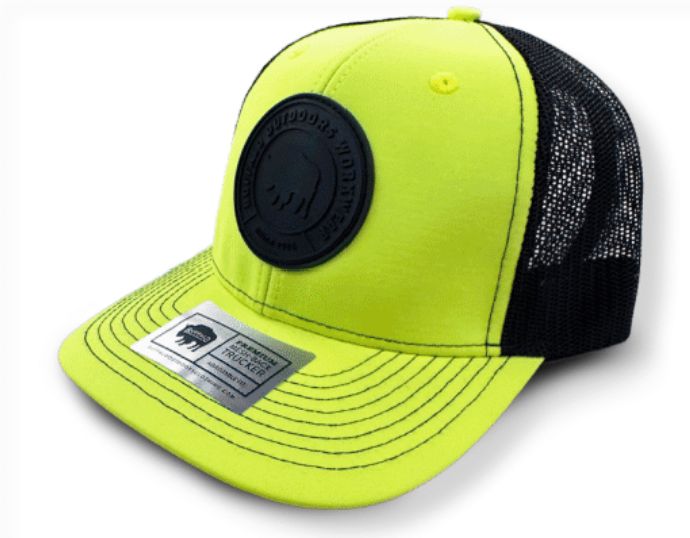PREMIUM HI-VIS MESH BACK TRUCKER HATS, COLOR: Yellow/Black