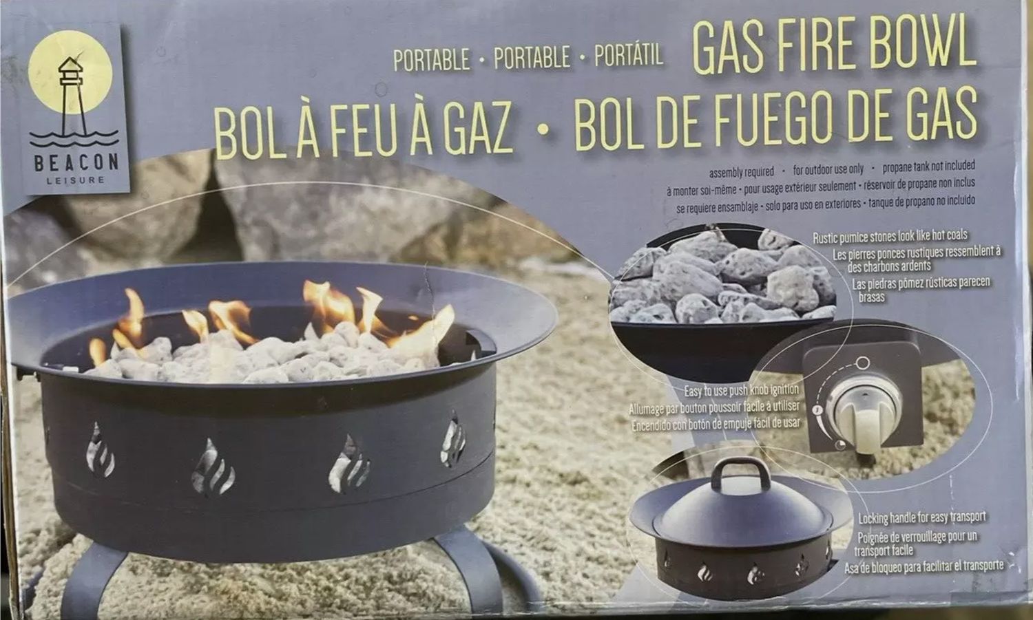Beacon Leisure Portable Gas Fire Bowl - Retail 99.99
