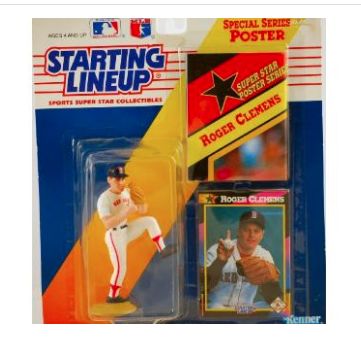 1991 - Kenner - Starting Lineup - MLB - Roger Clemens #21 - Boston Red Sox - Vintage Action Figure - W/ Trading Card &amp; 11x14 Special Poster - RARE...