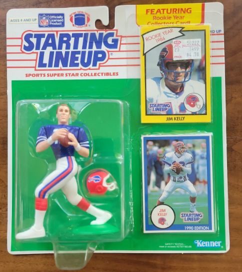 Jim Kelly Buffalo Bills Starting Lineup Figure Kenner 1990 NIB ROOKIE CARD