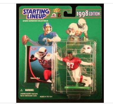 SIMEON RICE / ARIZONA CARDINALS 1998 NFL Starting Lineup Action Figure &amp; Exclusive NFL Collector Trading Card