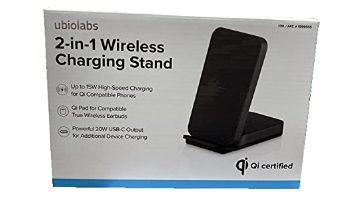 Ubio Labs 2-in-1 Wireless Charging Stand Black-Retail-$ 19.99