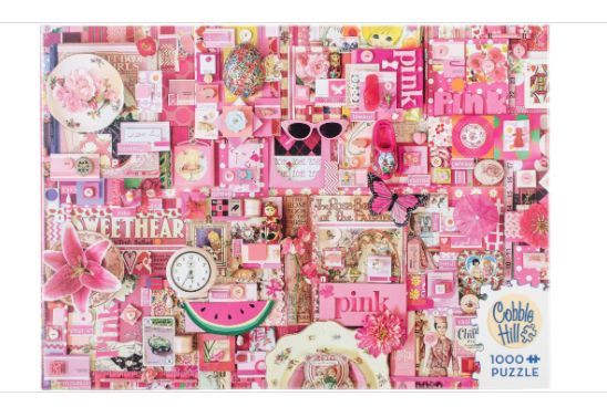 COBBLE HILL Pink Jigsaw Puzzle 1000 Piece-Retail-$ 18.99