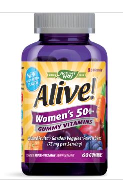 Nature&#39;s Way, Alive!® Women&#39;s 50+ Multivitamin Gummy, Mixed Berry, 60 Gummies-Retail-$ 14.99