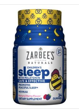 Zarbee&#39;s Naturals Children&#39;s Sleep Gummies with Melatonin, Berry - 34 Ct-Retail-$ 14.49