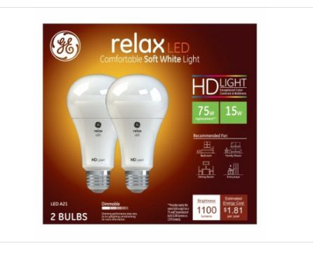 240112 13 W A21 Bulb, Soft White - Pack of 2-Retail-$ 25.39