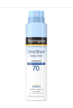 Neutrogena Ultra Sheer Sunscreen Spray, SPF 70, 5oz-Retail-$ 10.69