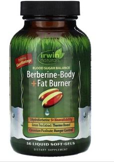 Irwin Naturals, Berberine-Body + Fat Burner , 56 Liquid Soft-Gels-Retail-$ 29.99
